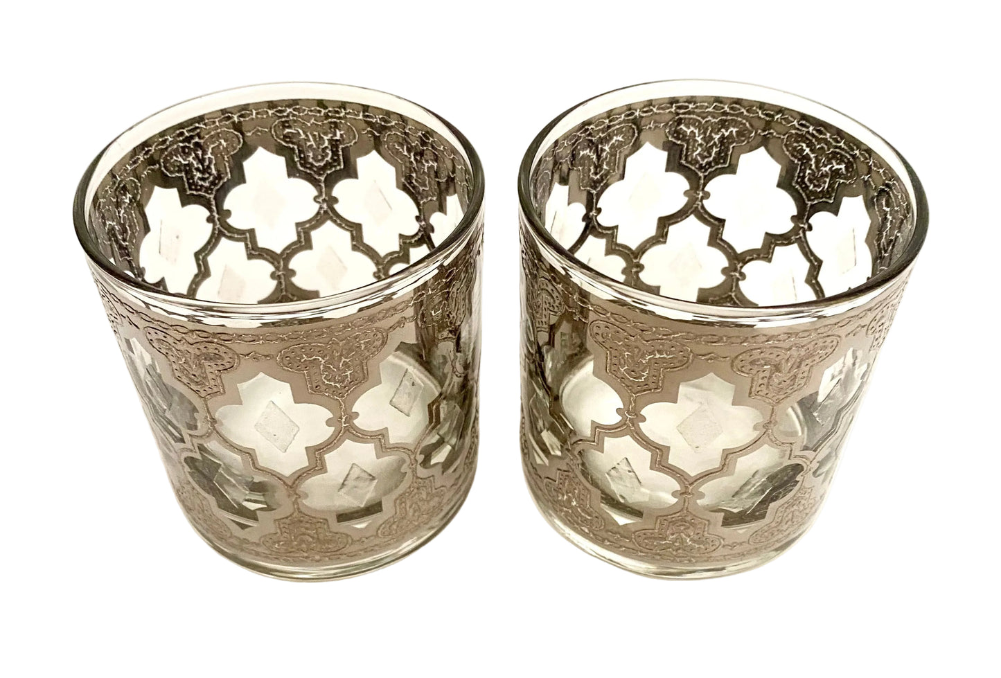 Culver Valencia Silver Whiskey Glasses (Pair) 3 Available