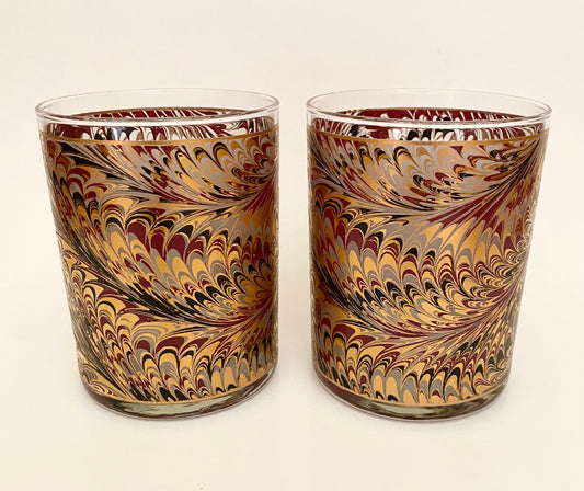 Culver Black/Red Marble Executive On the Rocks (Pair) 1 Available