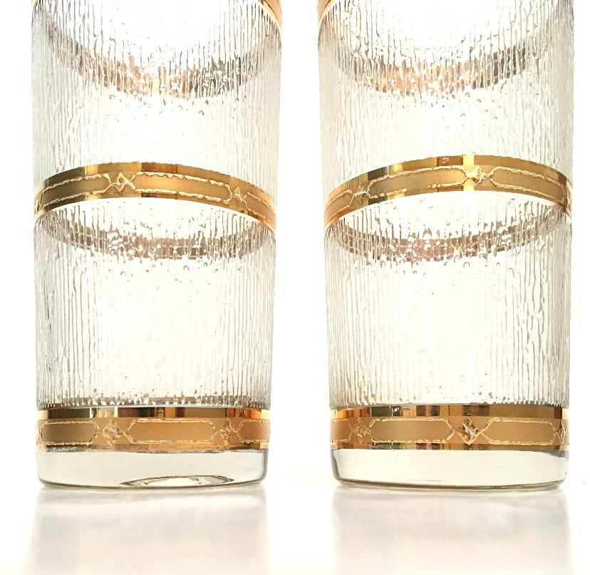 Culver Textured Gold Icicle Hiballs (Pair) 1 Available
