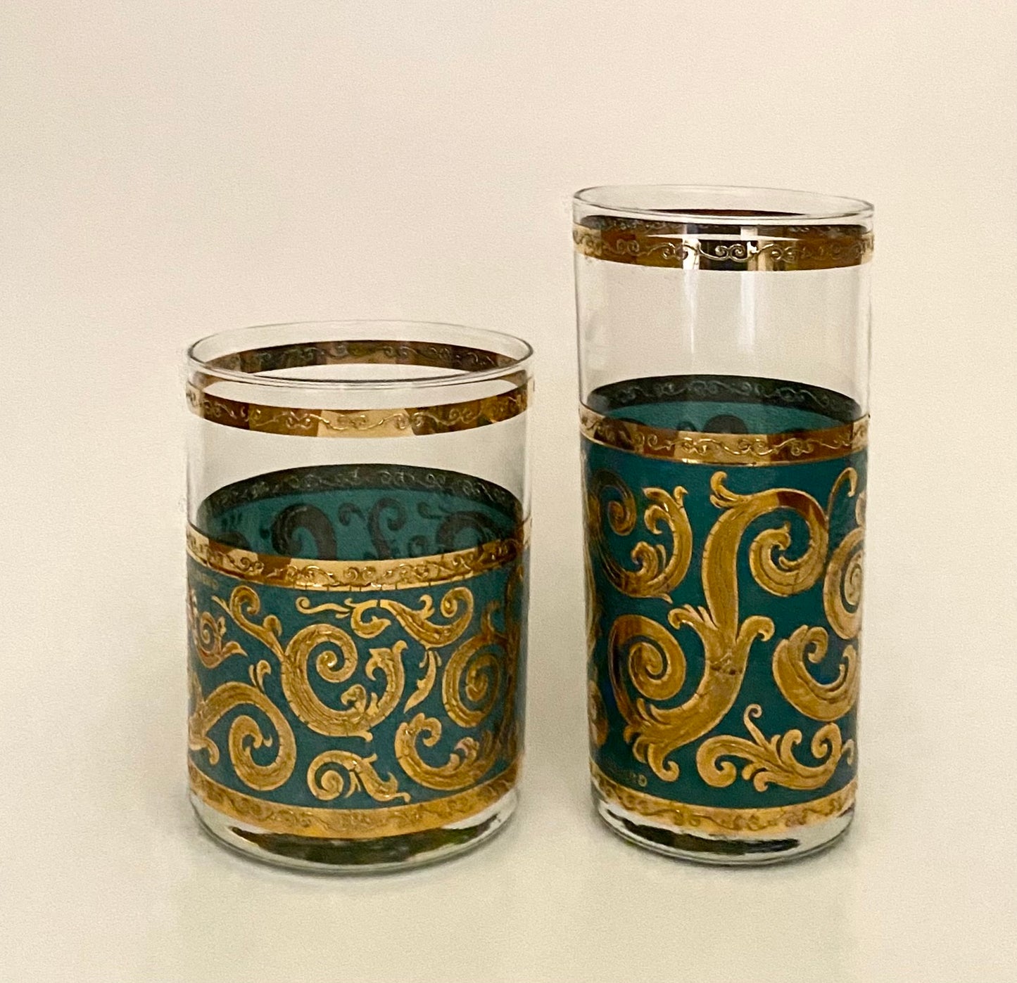 Culver Teal Toledo Hiball/Rocks (Pair) 1 Available