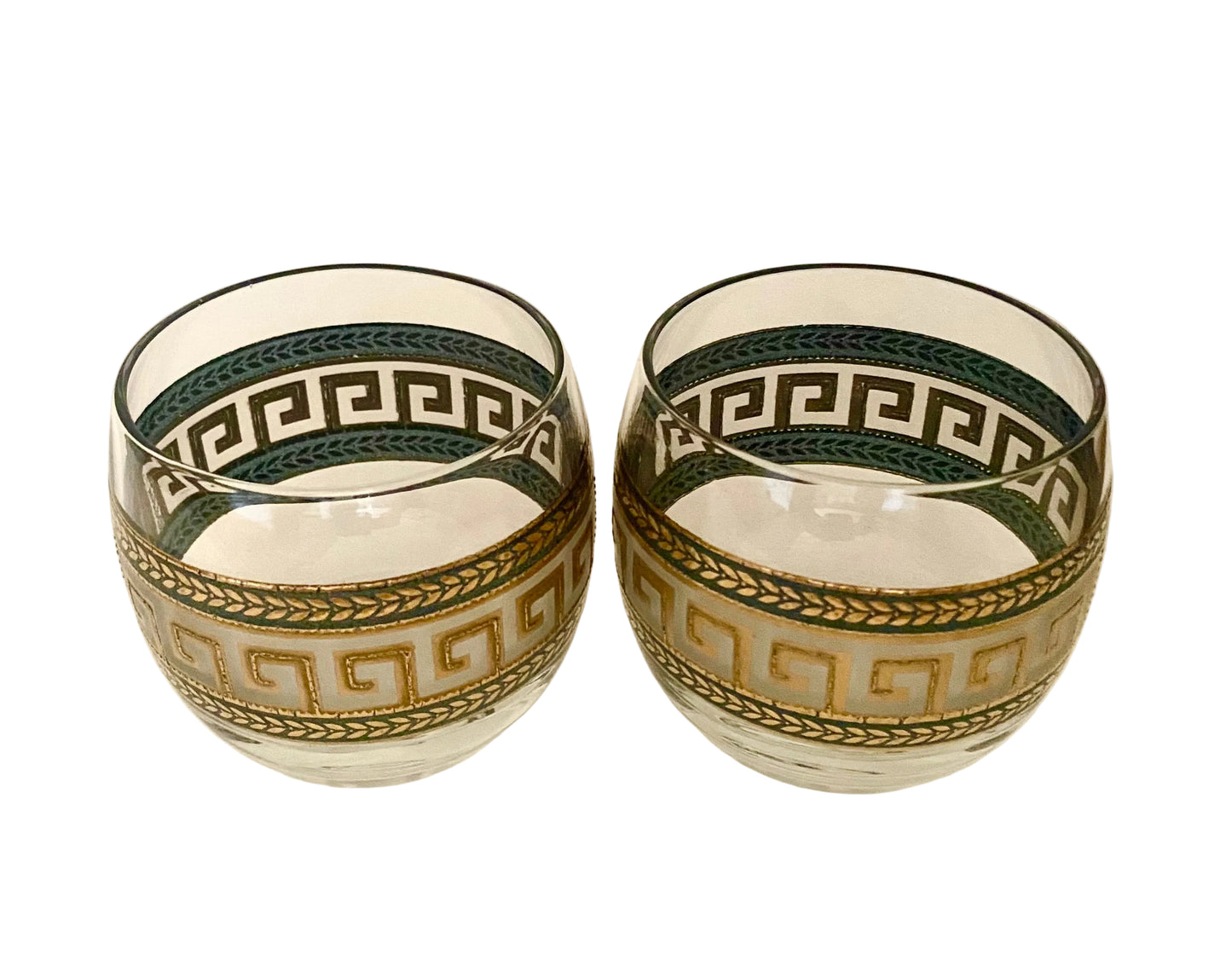 Culver Greek Key Roly Polys (Pair) 2 Available