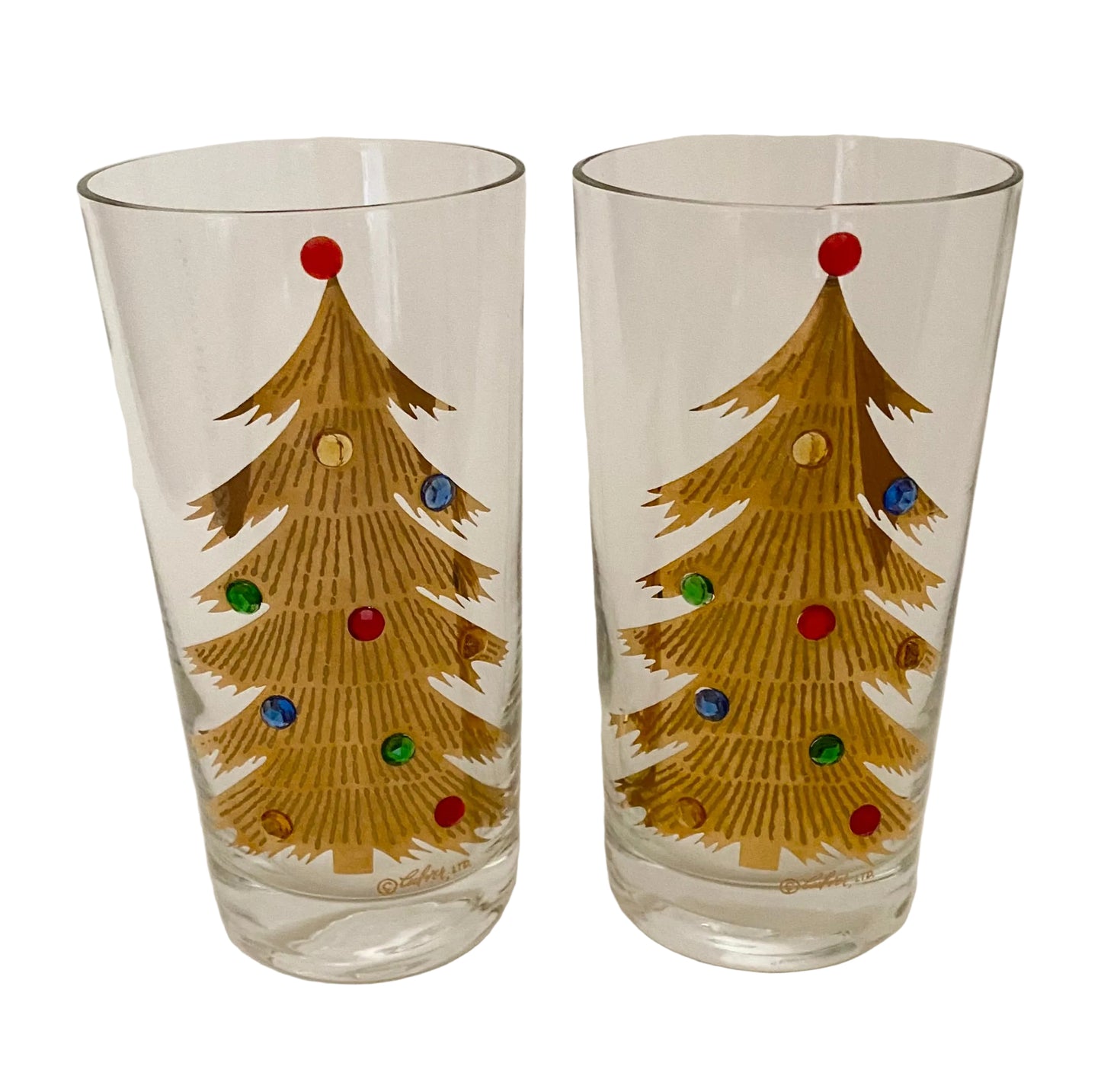 Culver Jeweled Christmas Tree Hiballs (Pair) 6 Available