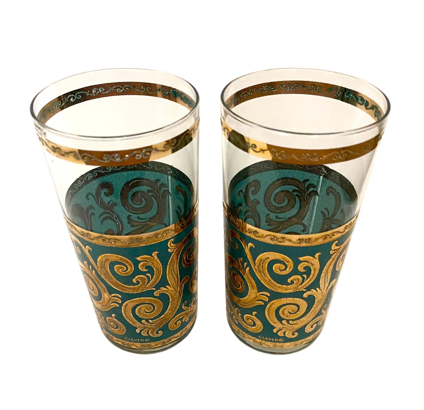 Culver Teal Toledo Hiballs (Pair) 3 Available