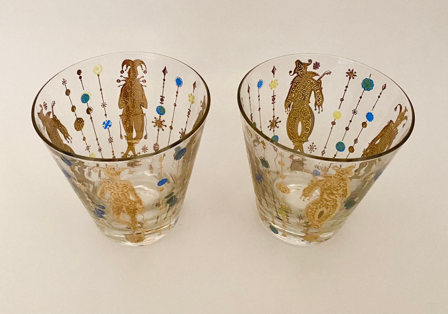 Culver Mardi Gras Jester Suburbans/Double Old Fashioned (Pair) 3 Available