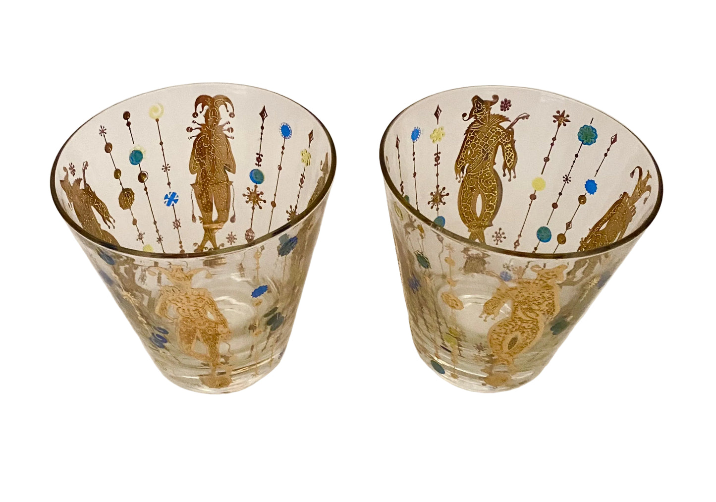 Culver Mardi Gras Jester Suburbans/Double Old Fashioned (Pair) 3 Available