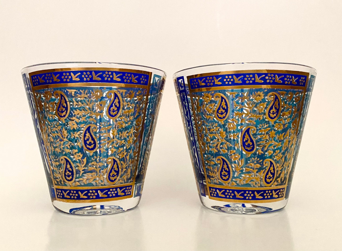 Georges Briard Blue Sari Old Fashioned (Pair) 2 Available