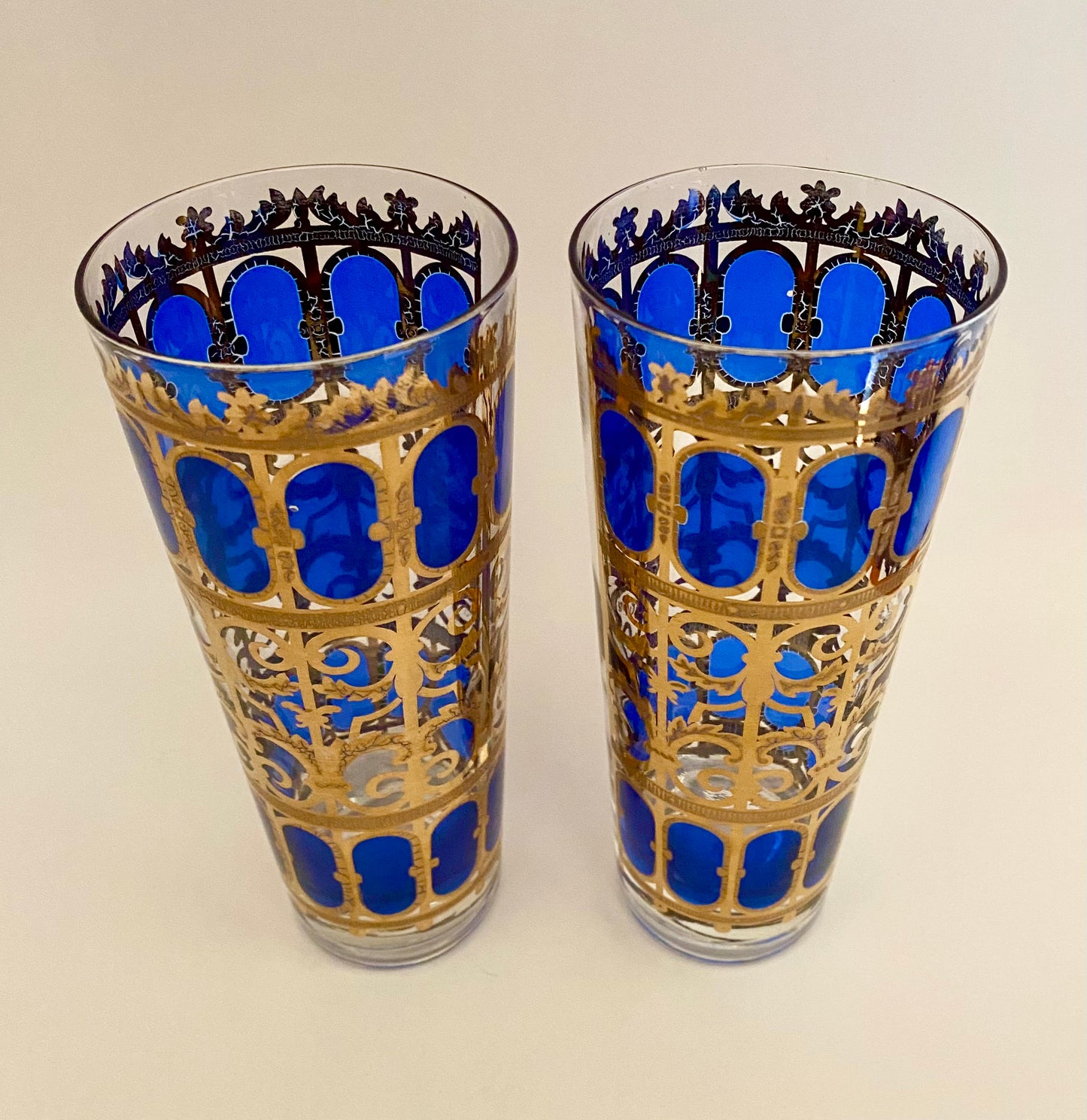 Culver Azure Scroll Skyballs (Pair) 2 Available