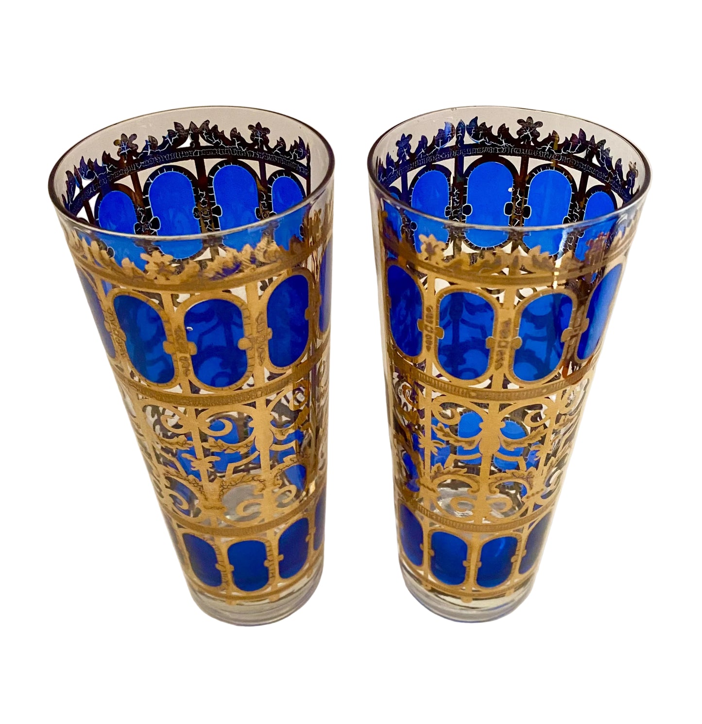 Culver Azure Scroll Skyballs (Pair)