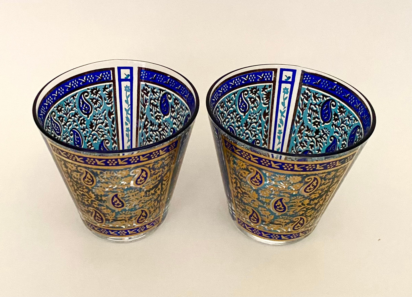 Georges Briard Blue Sari Old Fashioned (Pair) 2 Available