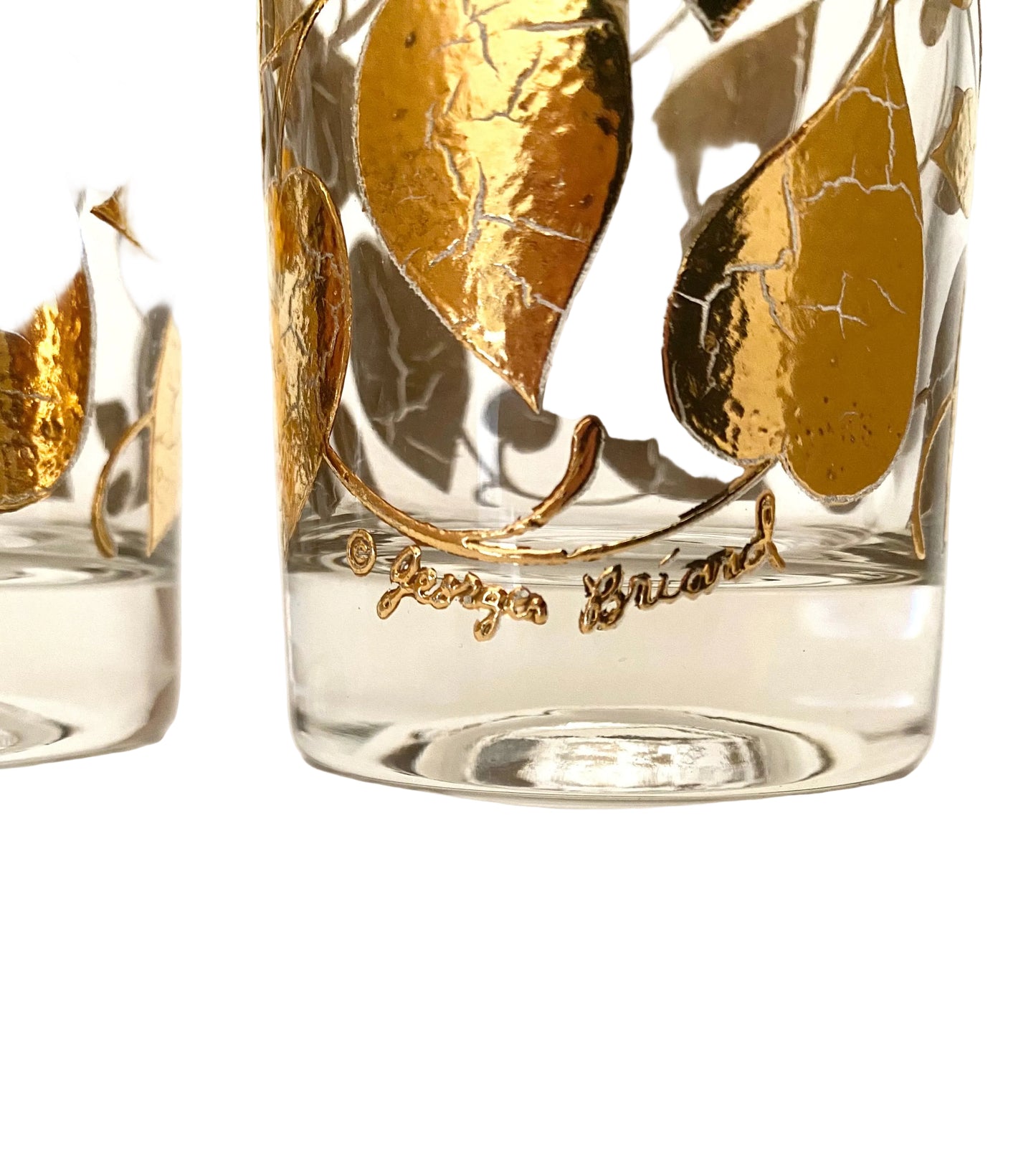 Georges Briard Gold Vine Hiballs (Pair) 2 Available