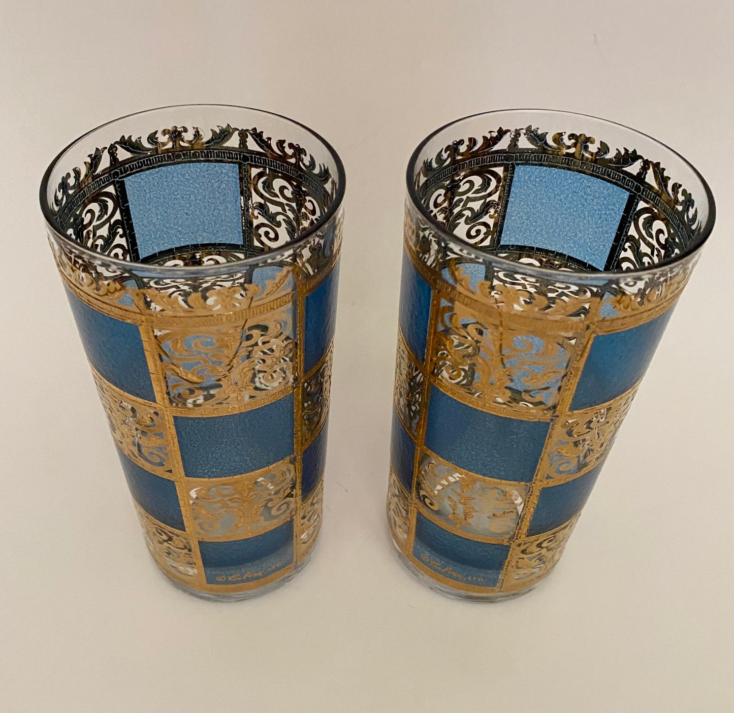 Culver Turquoise Prado Hiballs (Pair) 1 Available