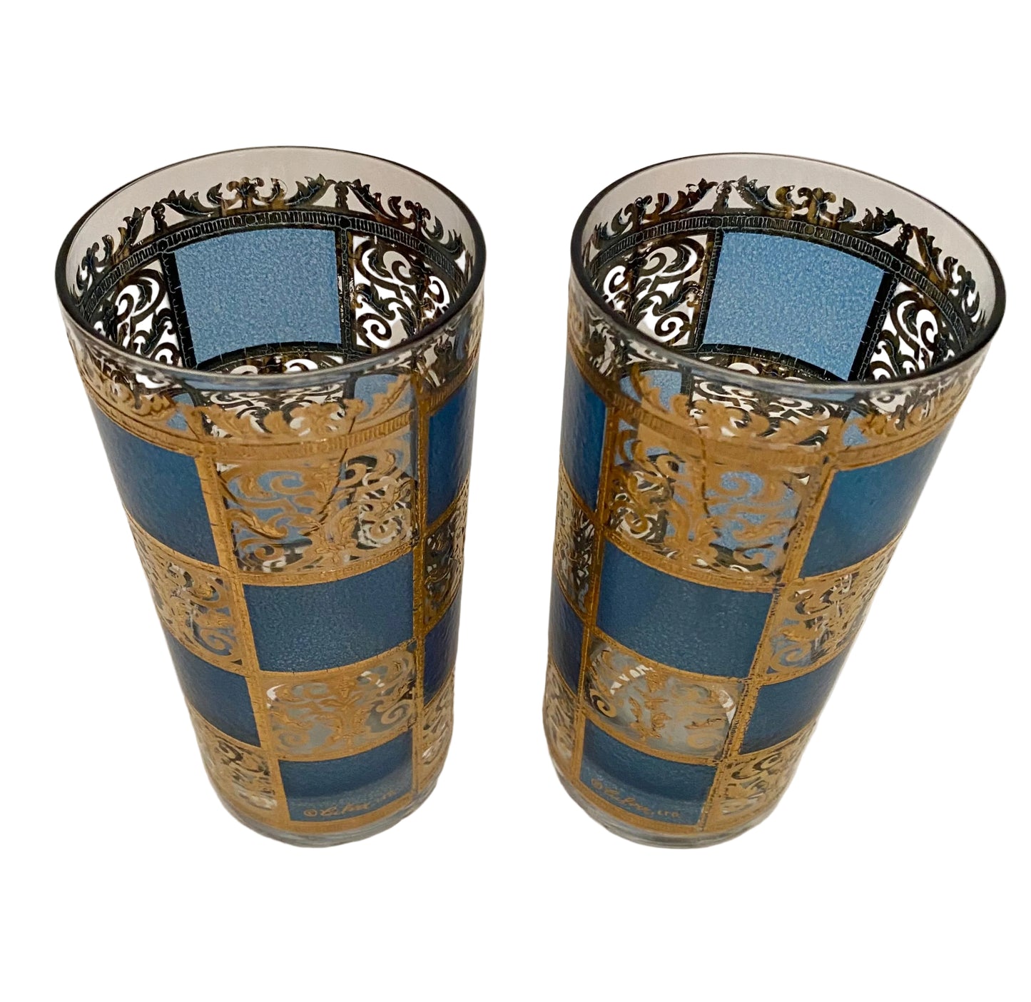 Culver Turquoise Prado Hiballs (Pair) 1 Available