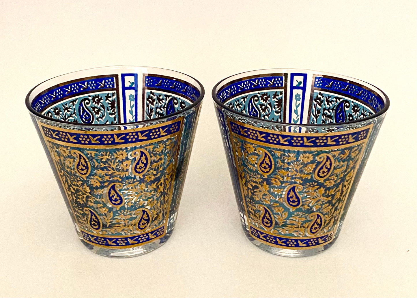 Georges Briard Blue Sari Old Fashioned (Pair) 2 Available