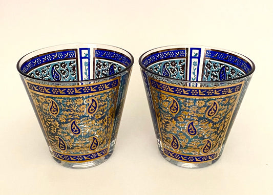 Georges Briard Blue Sari Old Fashioned (Pair) 2 Available