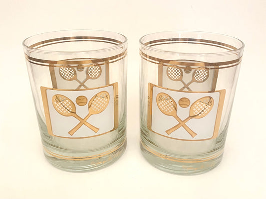 Georges Briard Tennis/Pickle Ball Rocks Glasses (Pair) 3 Available