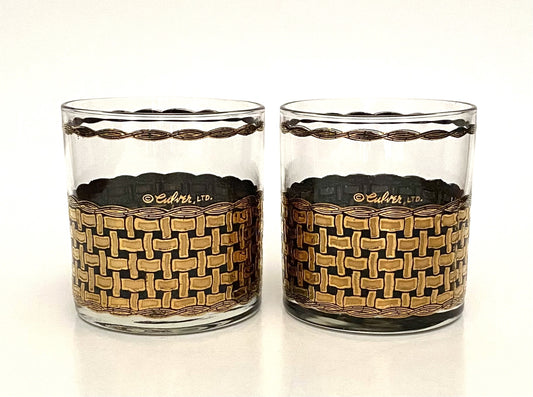 Culver Basketweave Executive Cocktails (Pair) 4 Available