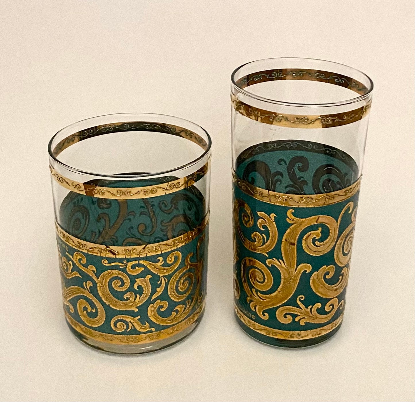 Culver Teal Toledo Hiball/Rocks (Pair) 1 Available