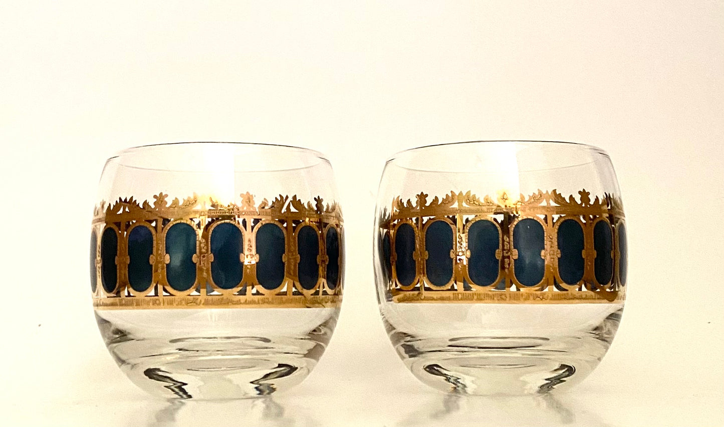 Culver Emerald Scroll Roly Polys (Pair) 5 Available
