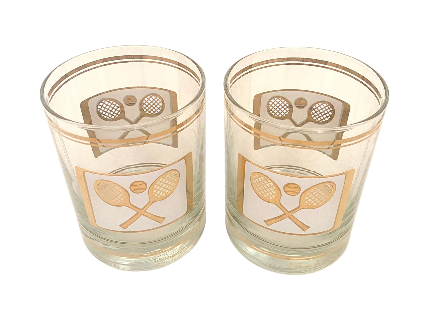 Georges Briard Tennis/Pickle Ball Rocks Glasses (Pair) 3 Available