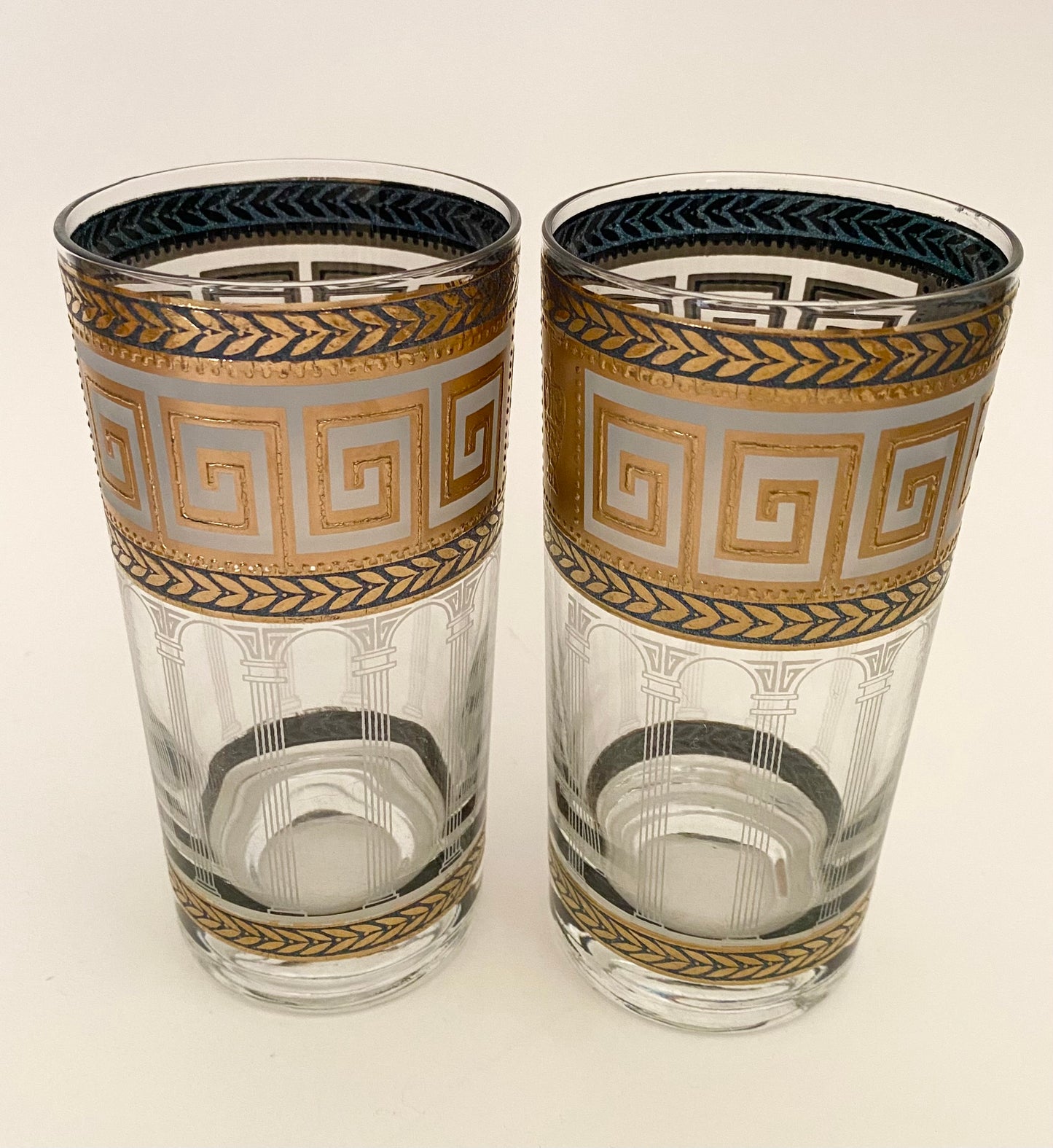 Culver Greek Key Hiballs (Pair) 3 Available