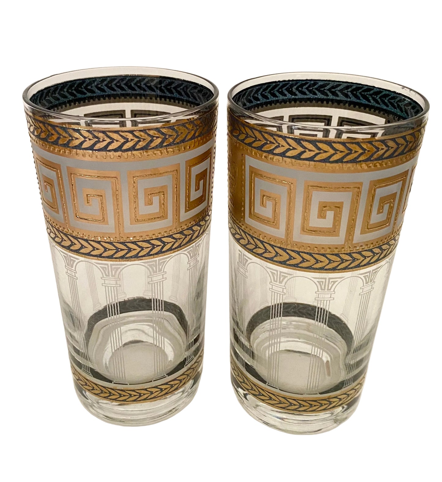 Culver Greek Key Hiballs (Pair) 3 Available