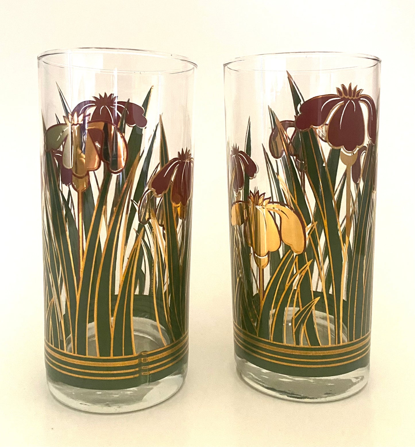 Culver Cinnabar Iris Hiballs (Pair) 2 Available