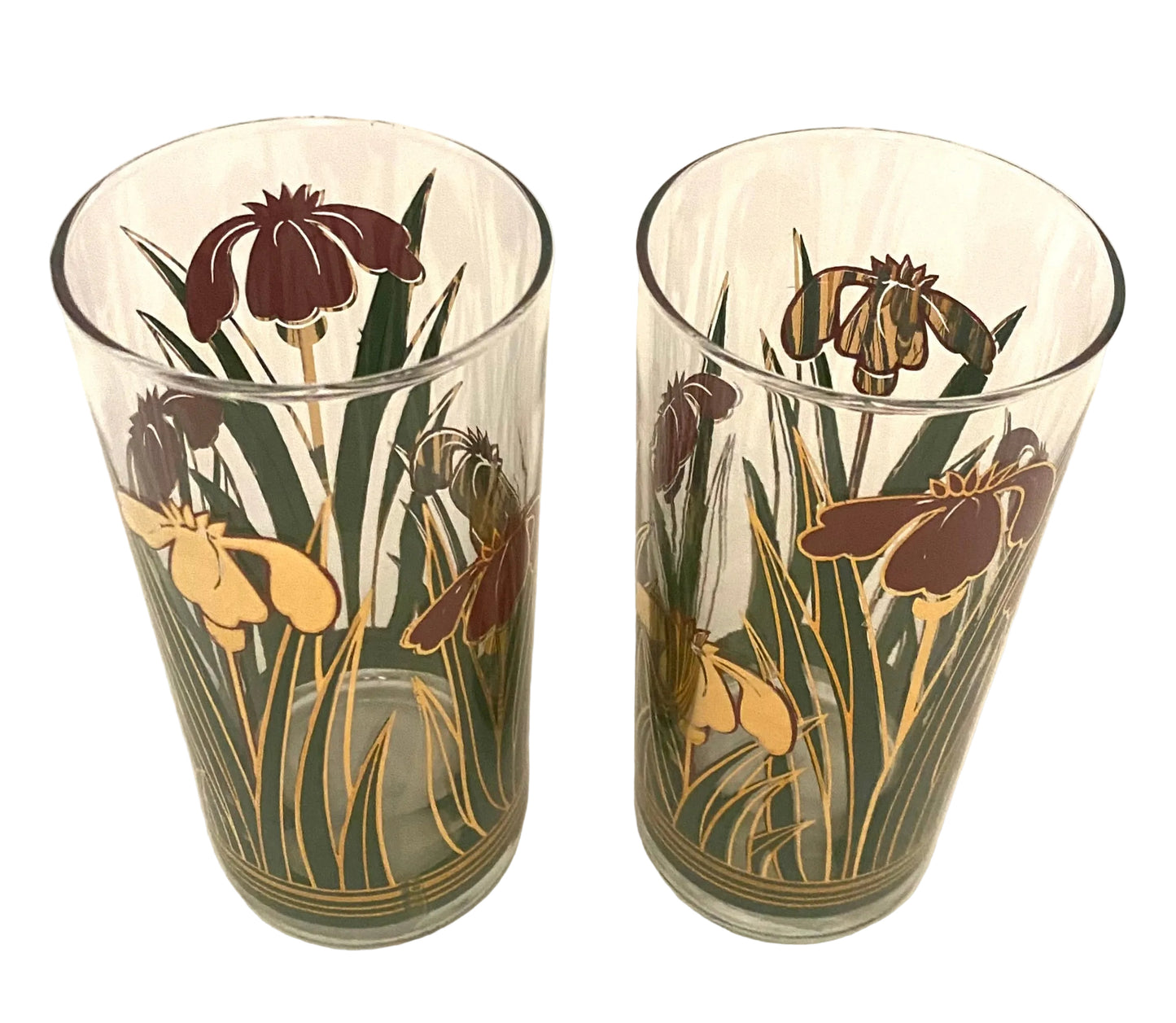 Culver Cinnabar Iris Hiballs (Pair) 2 Available