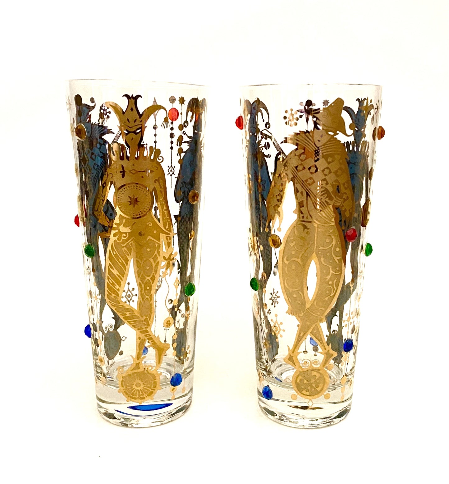 Culver Mardi Gras Collins Glasses (2)
