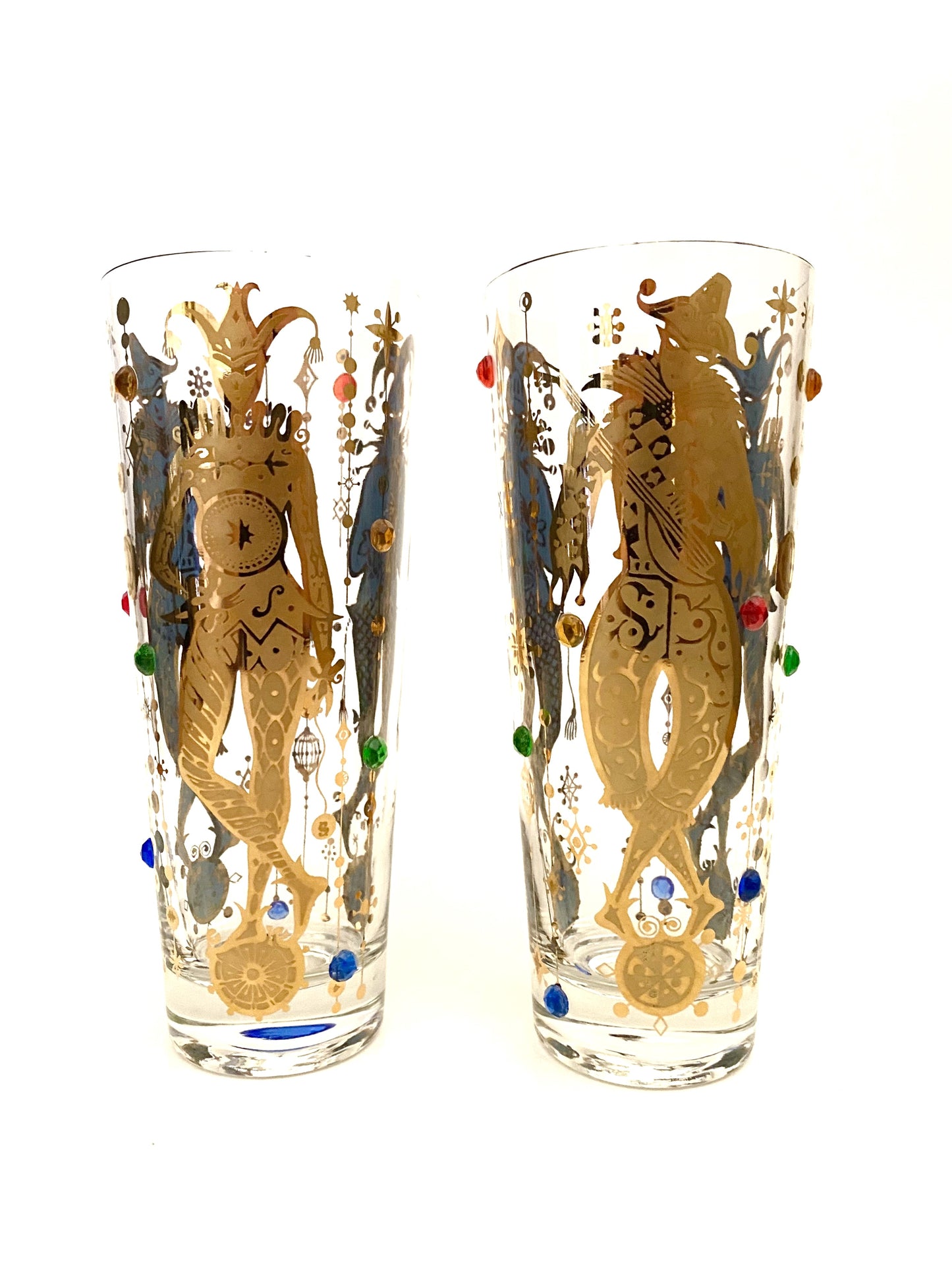 Culver Mardi Gras Collins Glasses (2)