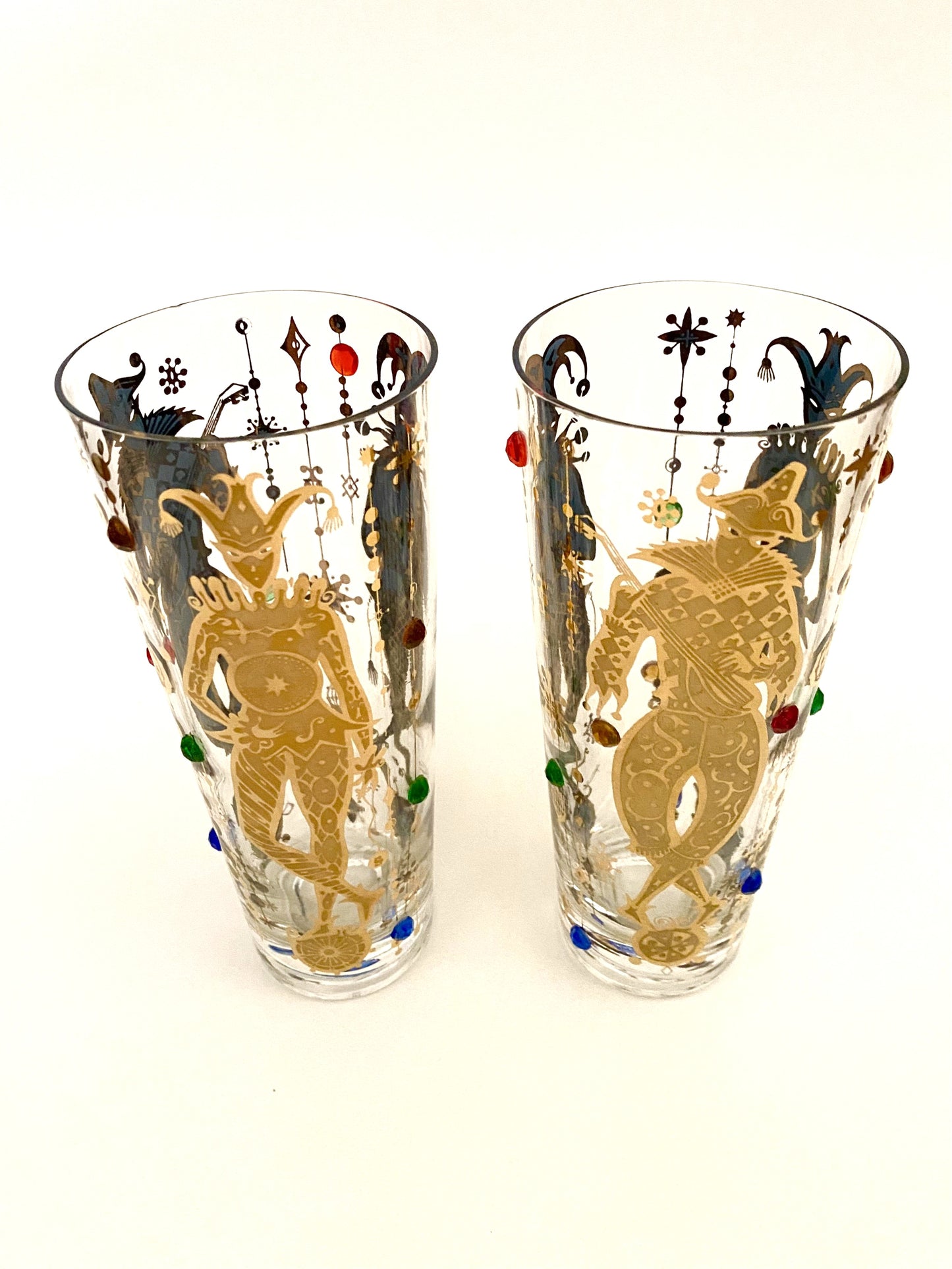 Culver Mardi Gras Collins Glasses (2)