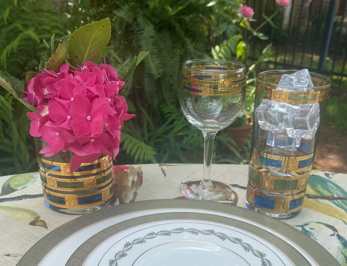 Culver Blue Empress Hiballs (Pair) 8 Available