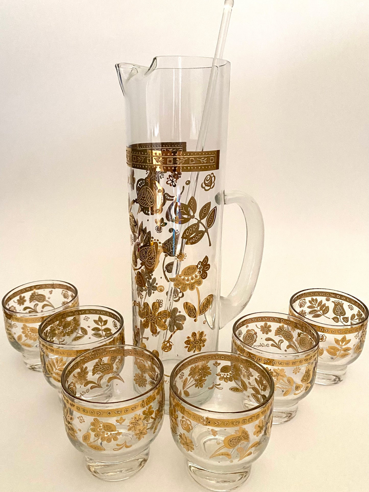 Culver Chantilly Handled Pitcher Set with Stir Stick