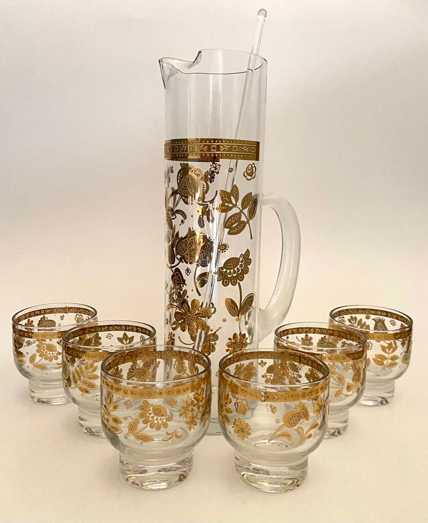 Culver Chantilly Handled Pitcher Set with Stir Stick
