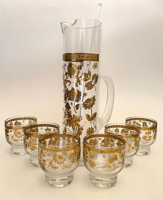 Culver Chantilly Handled Pitcher Set with Stir Stick