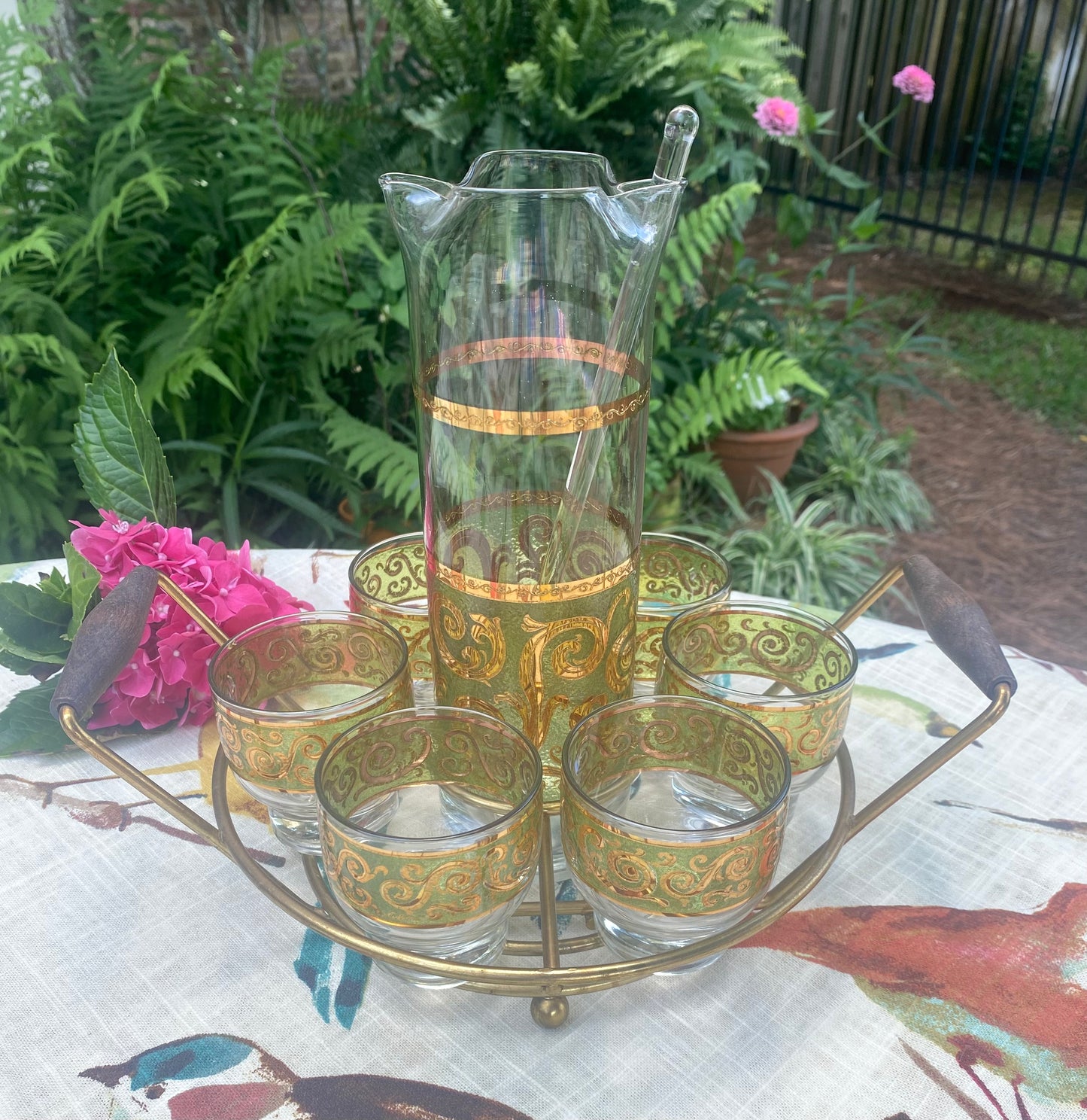 Culver Toledo Cocktail Set with Caddy