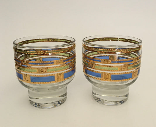 Culver Blue Empress Footed On The Rocks (Pair) 2 Available