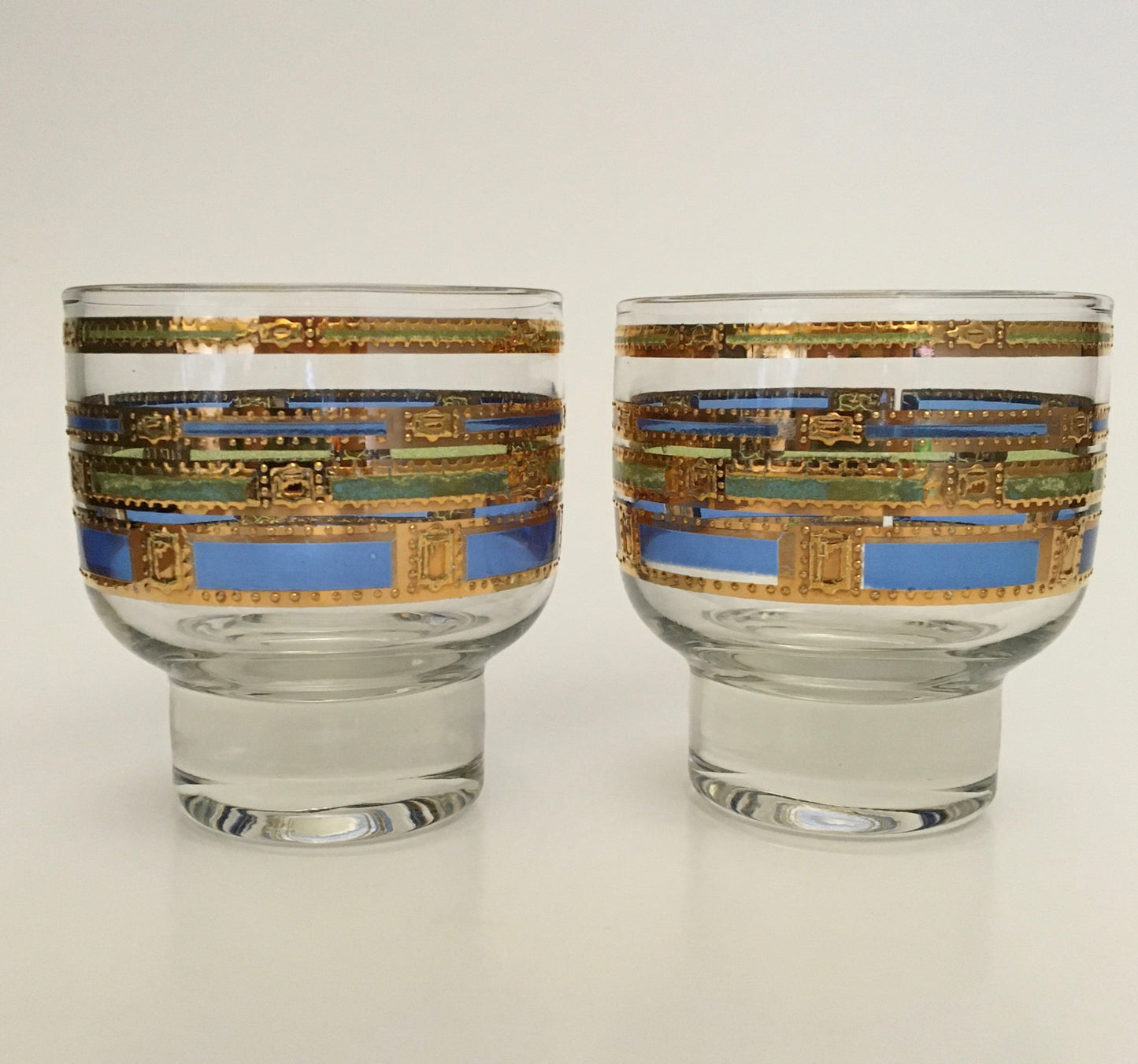 Culver Blue Empress Footed On The Rocks (Pair) 2 Available