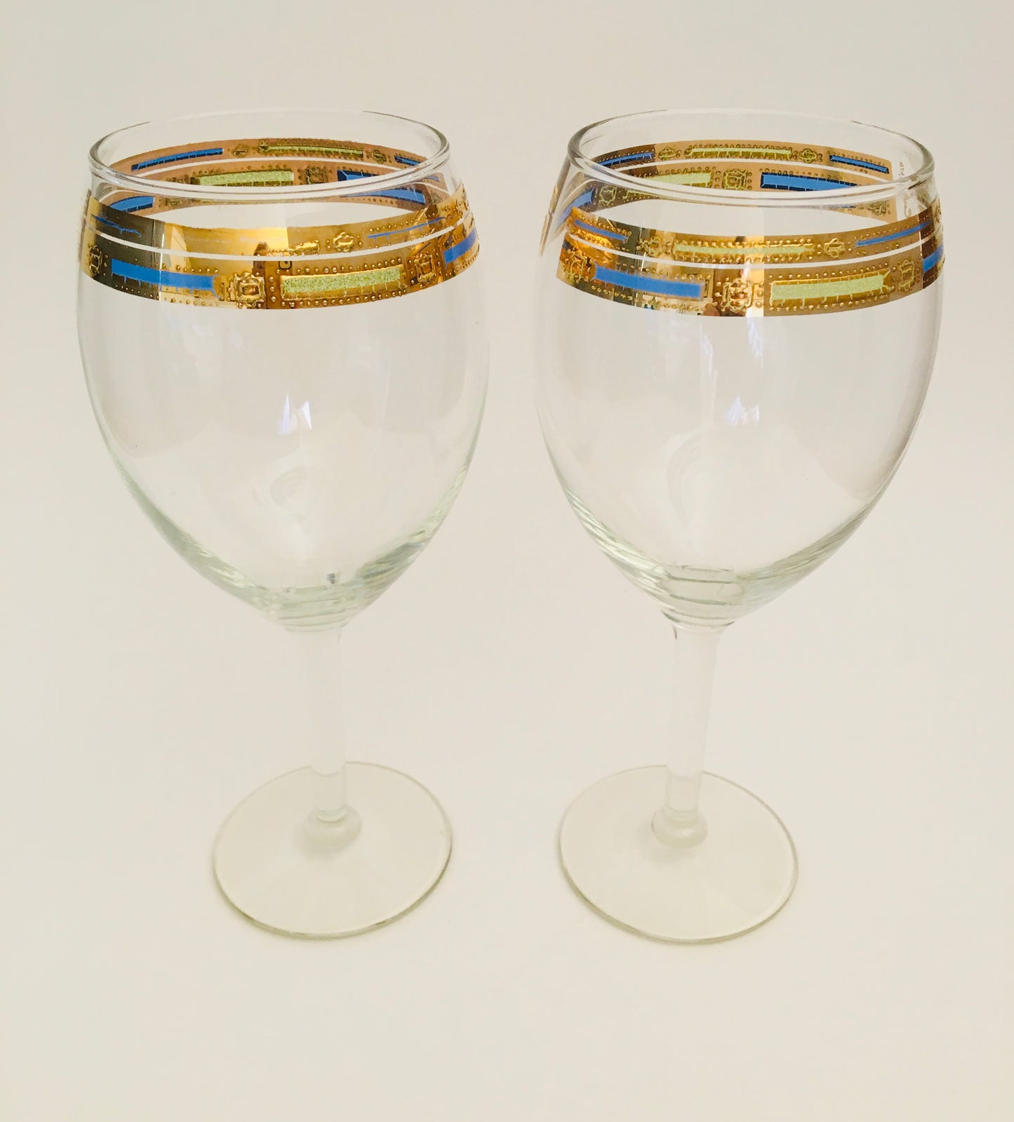 Culver Blue Empress Water Stem (Pair) 1 Available