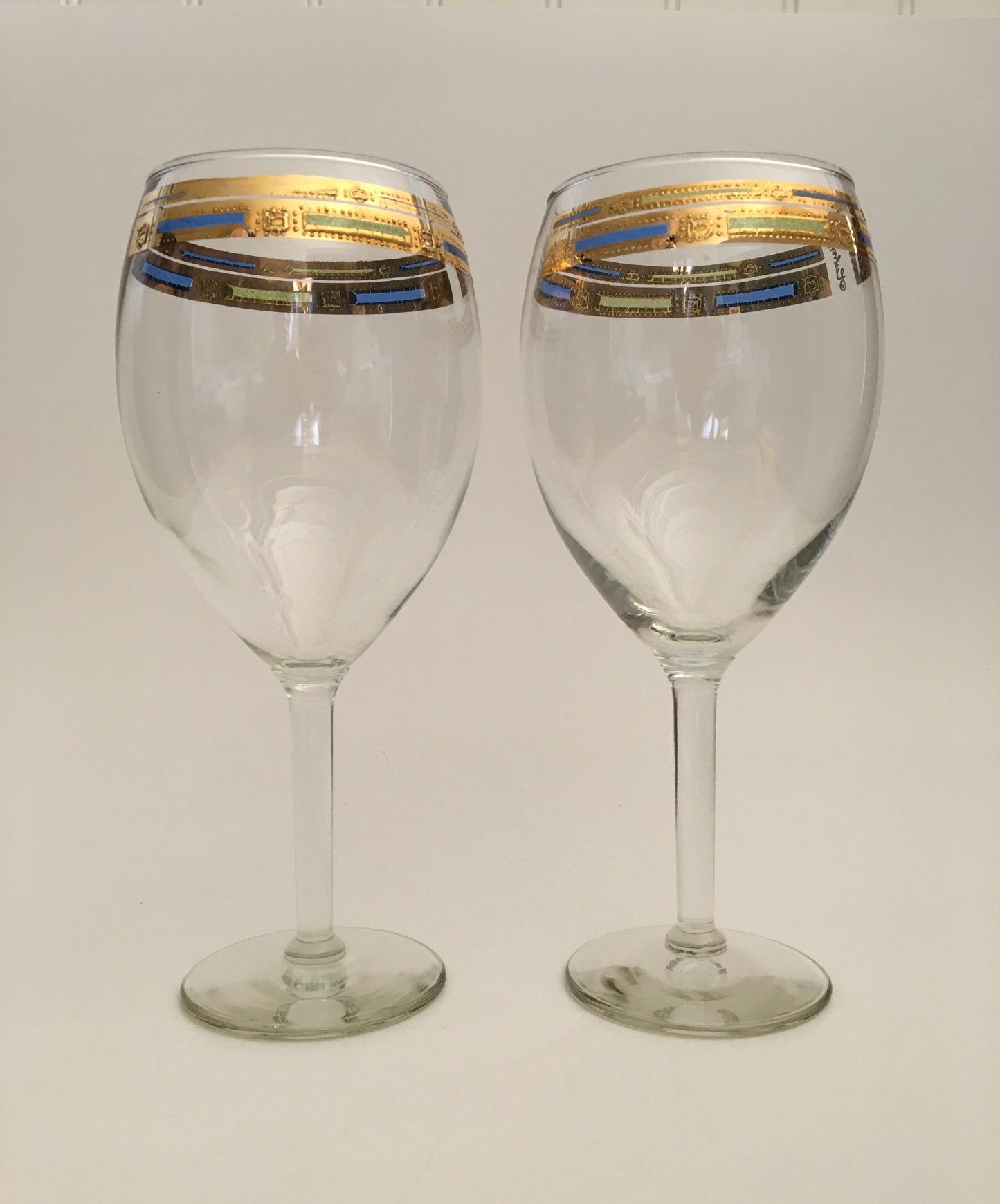 Culver Blue Empress Water Stem (Pair) 1 Available
