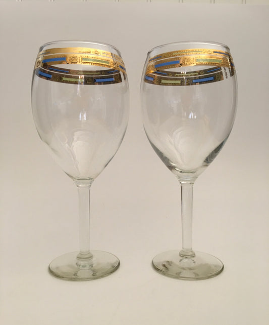 Culver Blue Empress Water Stem (Pair) 1 Available