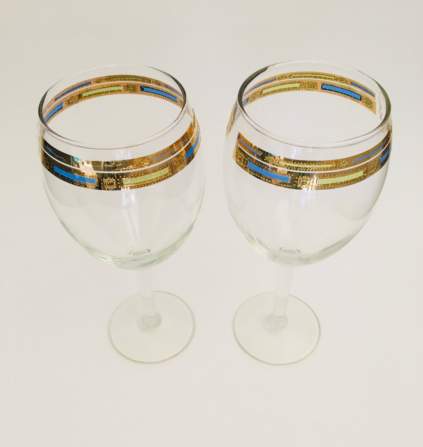 Culver Blue Empress Water Stem (Pair) 1 Available