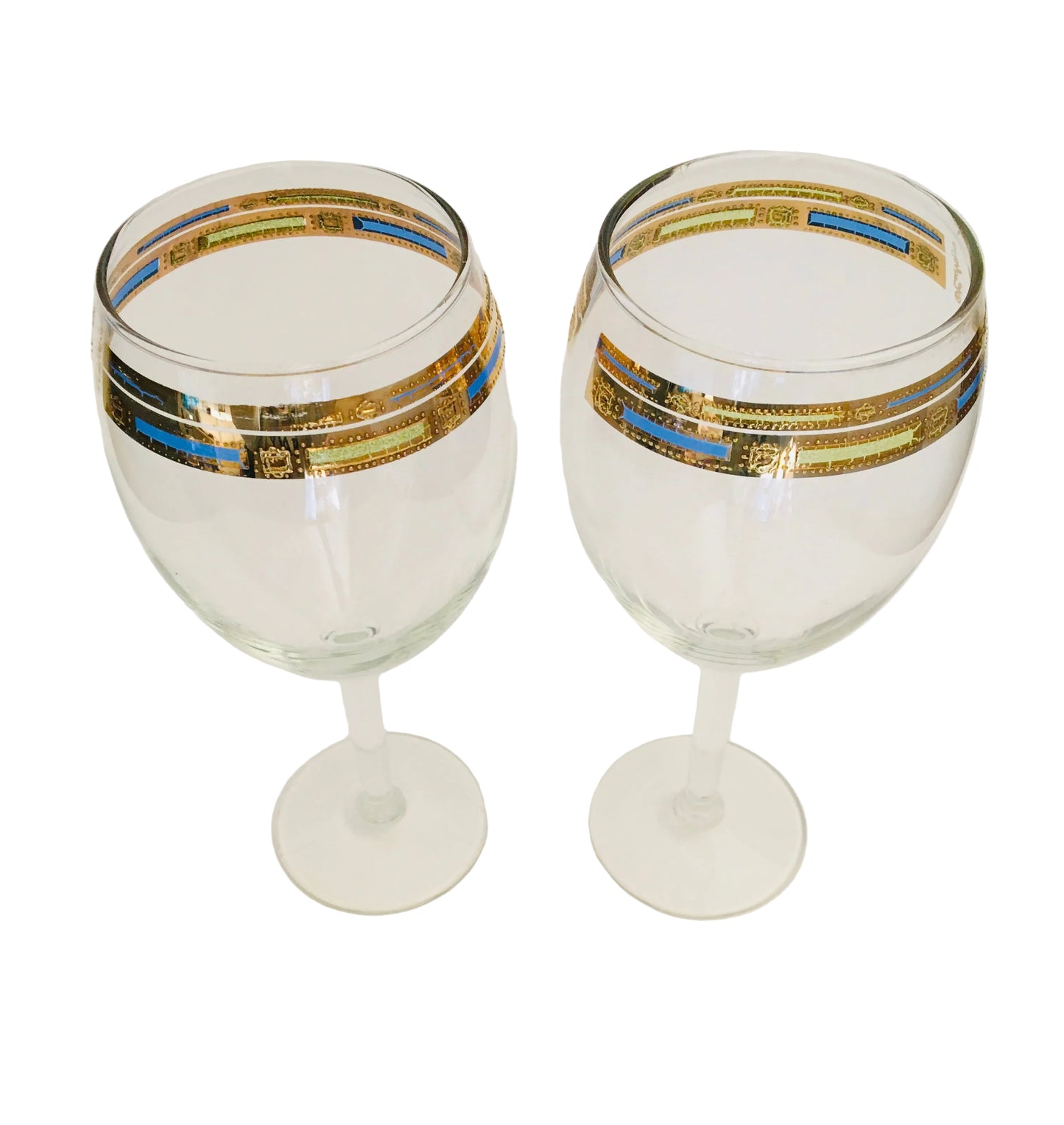 Culver Blue Empress Water Stem (Pair) 1 Available