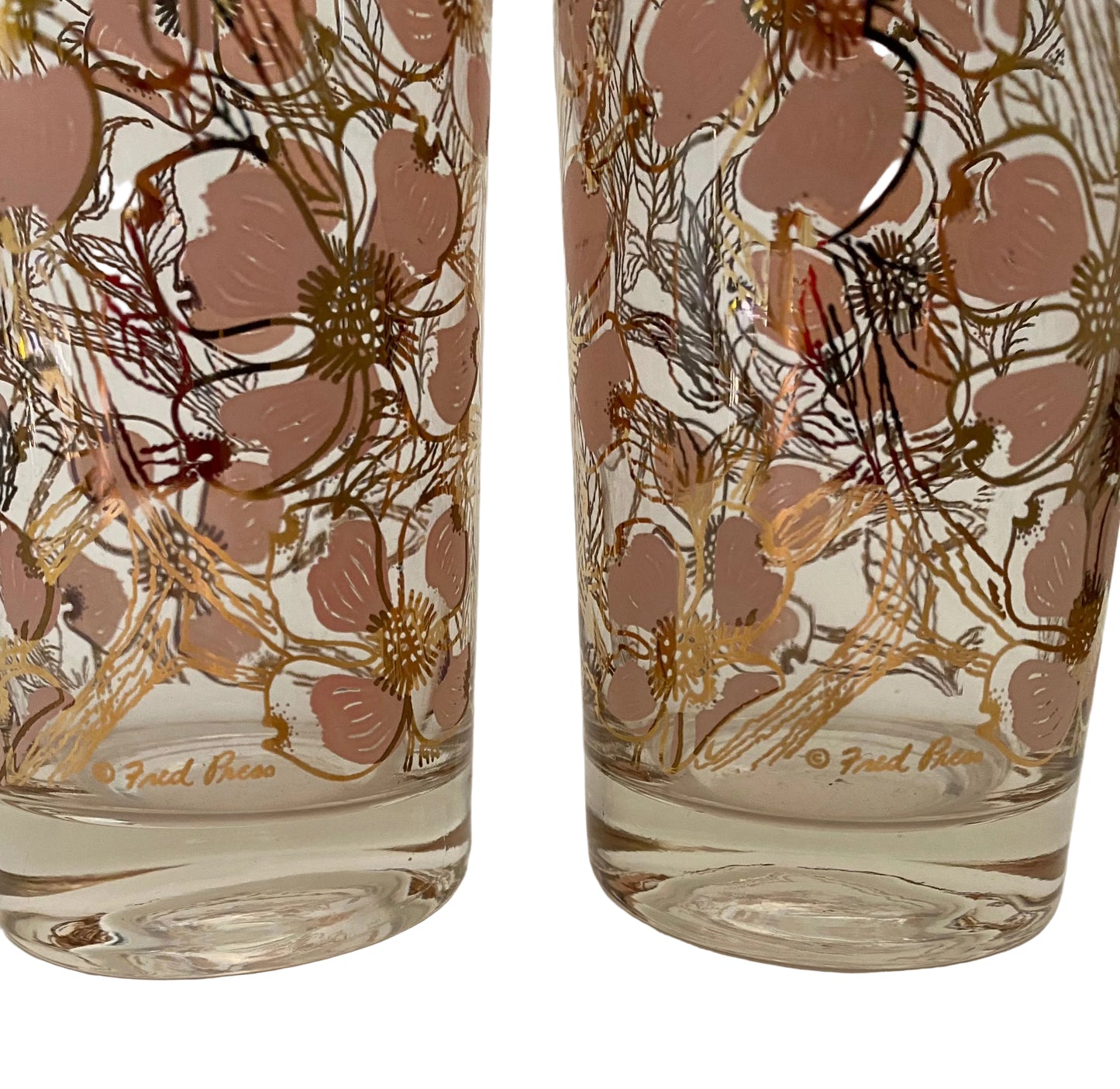 Fred Press Pink Dogwood Hiballs (Pair) 7 Available