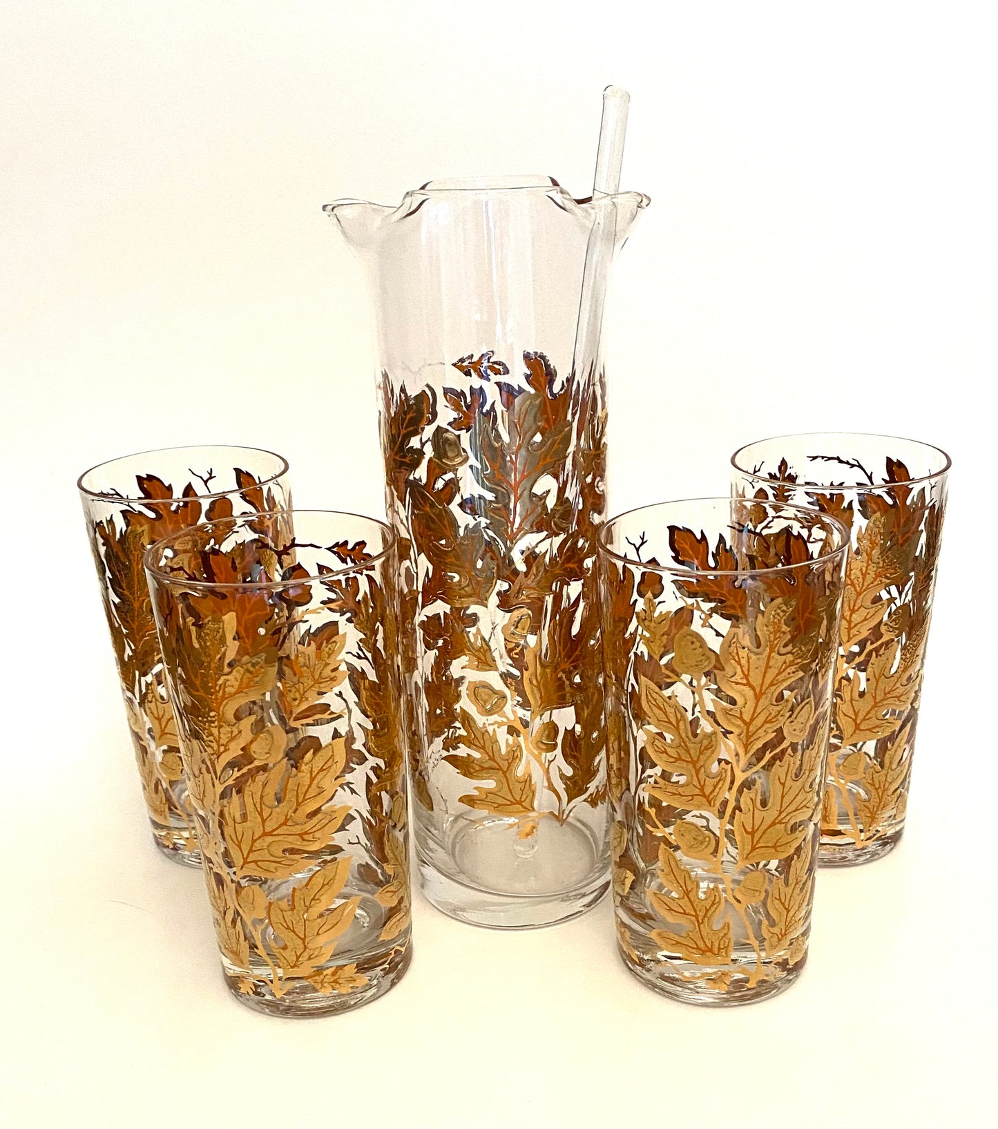 Culver Oak Leaf Hiball Pitcher Set