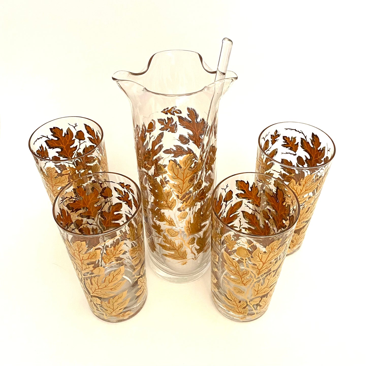 Culver Oak Leaf Hiball Pitcher Set