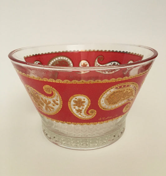 Culver Red Paisley Large Ice Bucket