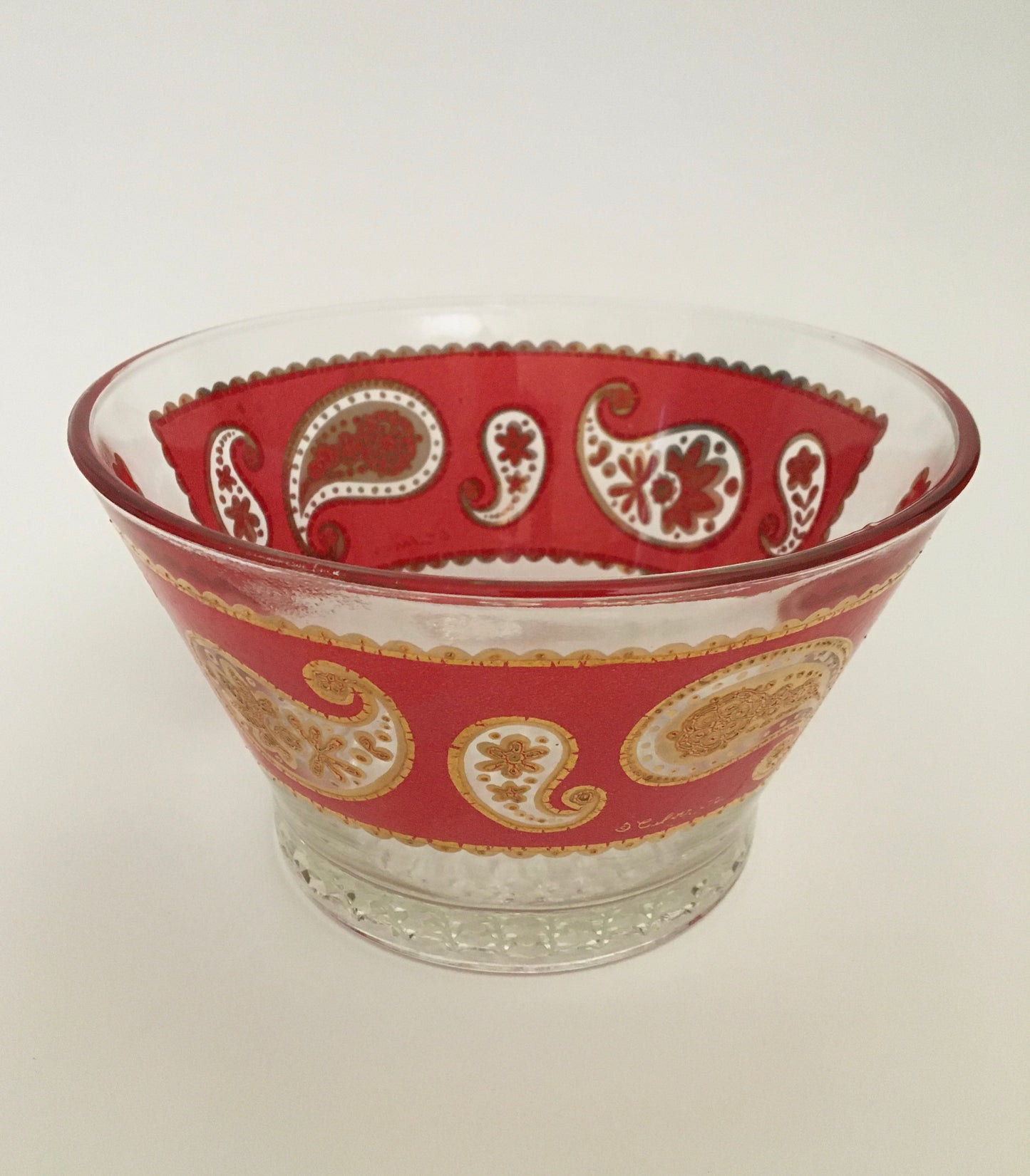 Culver Red Paisley Large Ice Bucket