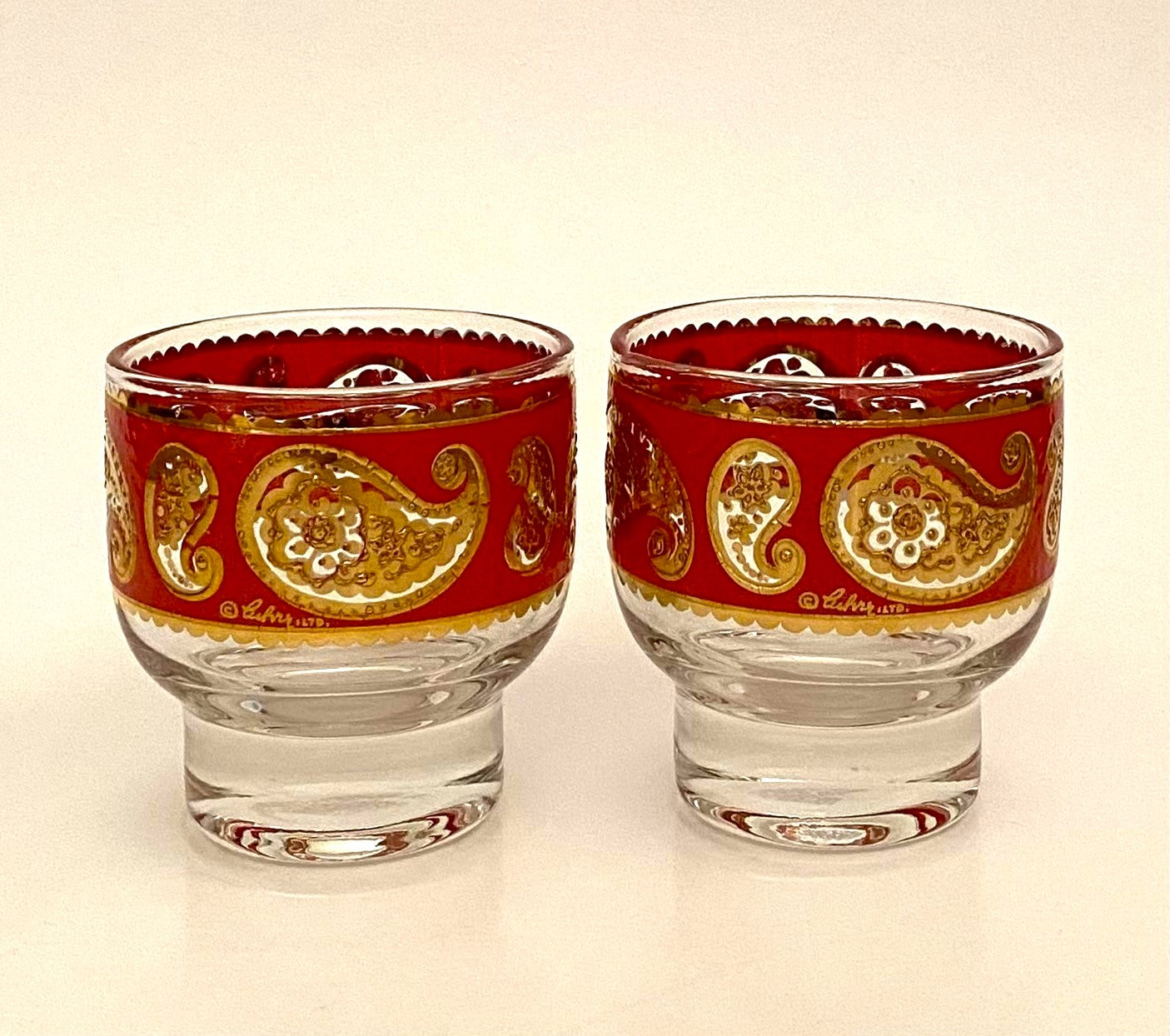 Culver Red Paisley Footed Whiskey (2)