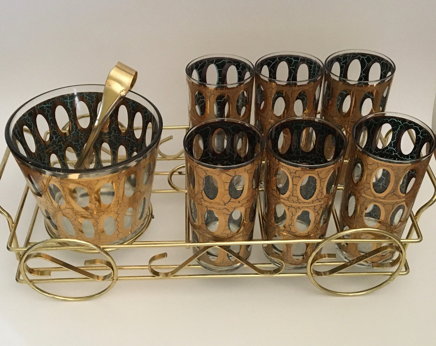 Culver Pisa Hiball Caddy with Ice Bucket and Tongs