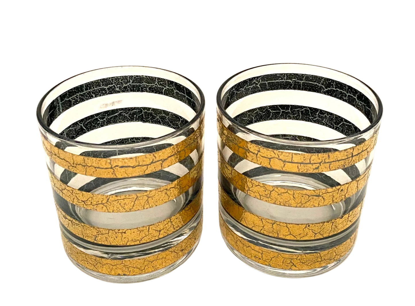 Culver Regiment Crackle Executive Cocktails/Whiskey (Pair) 1 Available